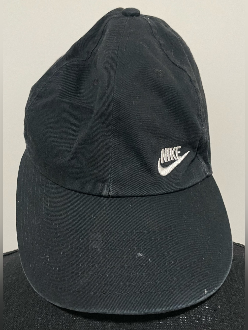 Nike Black Baseball Cap with White Swoosh Embroidered Logo